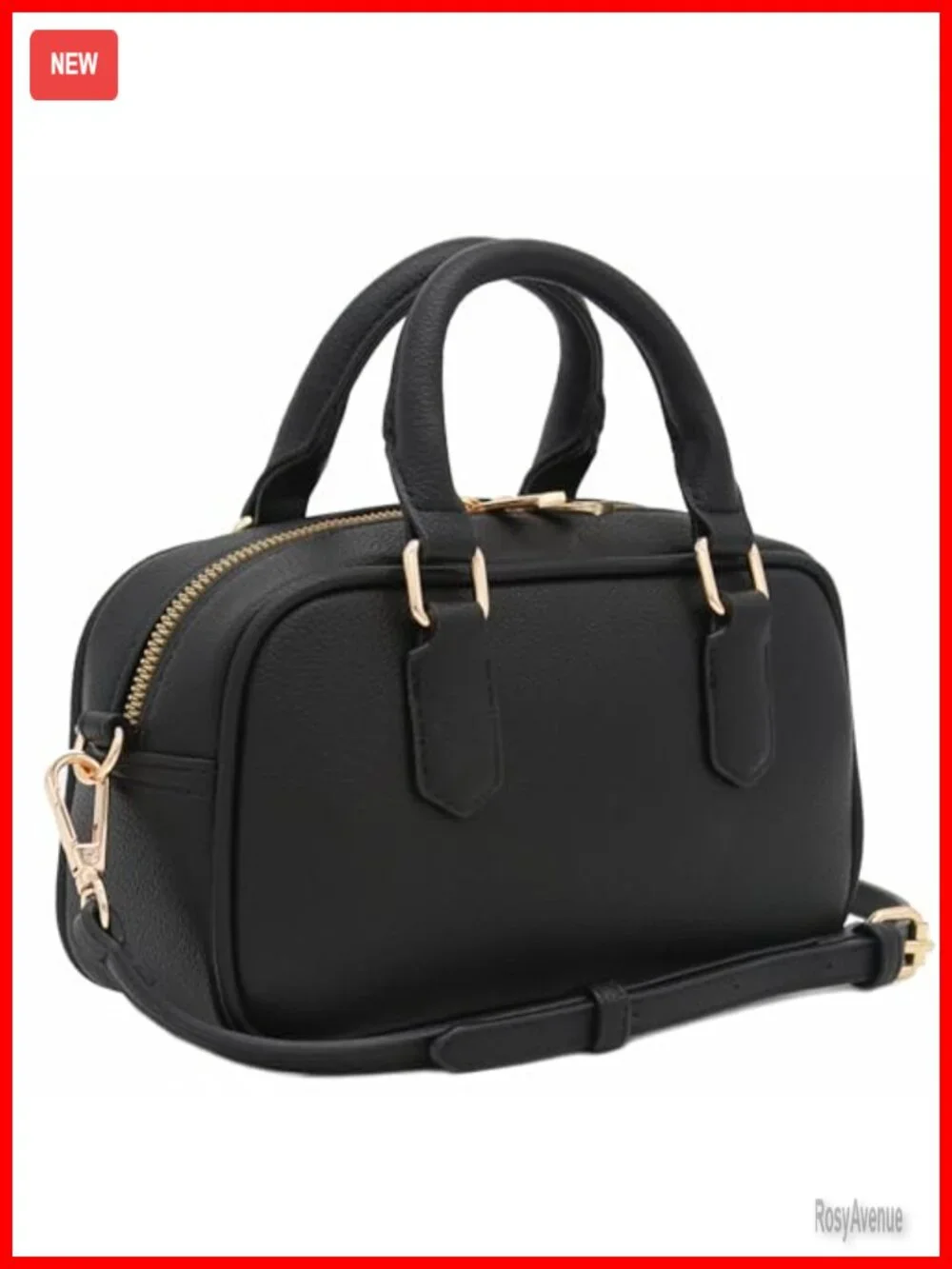 Mini PU Leather Satchel Purse Top Handle Crossbody Bag